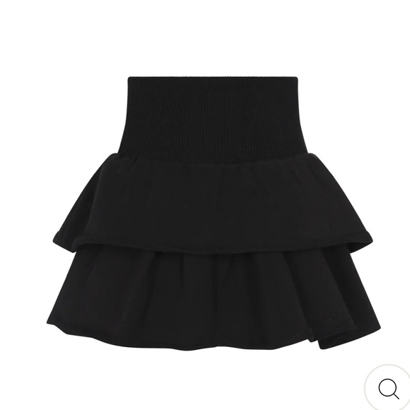 Little Parni Black Two Tiered French Terry Skirt Size 14 - Picture 1 of 2